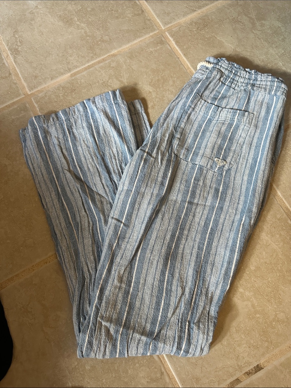 Light Blue Striped Roxy Pants